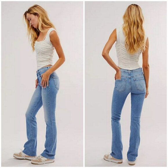 💕MOTHER💕 The Insider Sneak Fray Jeans ~ Love On The Beat 31 NWOT - Picture 4 of 16